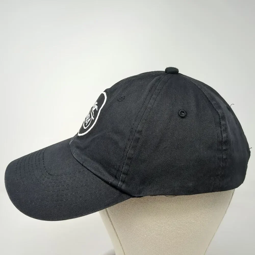 NYRA Horse Racing Baseball Cap Black OSFM Adjustable Slideback Jockey Logo Hat